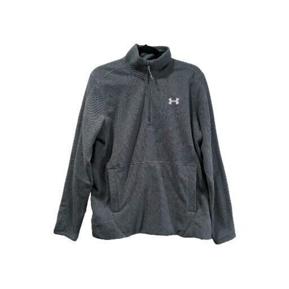 NWT Under Armour Mens Off Grid Fleece Loose Fit 1/4 Zip Size M Gray Cold Gear